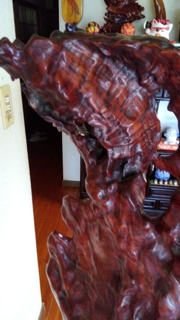 木製花彫刻アート作品