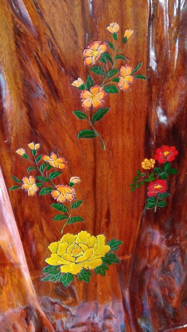 木製花彫刻アート作品