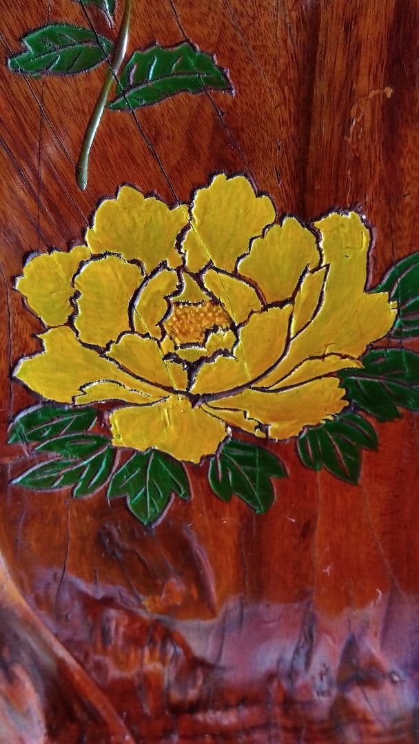 木製花彫刻アート作品