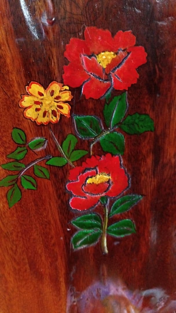 木製花彫刻アート作品