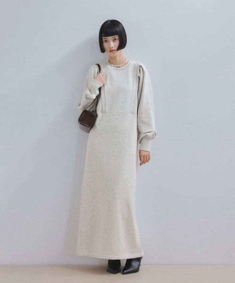 ADAM ET ROPÉ バルーンスリーブ スウェットワンピース　F キナリ