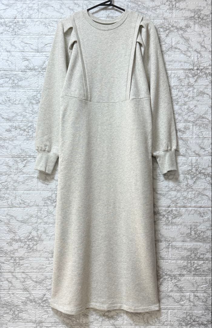 ADAM ET ROPÉ バルーンスリーブ スウェットワンピース　F キナリ