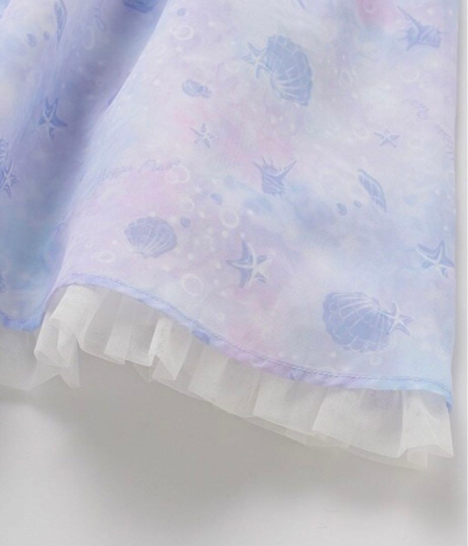 美品 メゾピアノ mezzo piano シェルワンピース ラベンダー 140