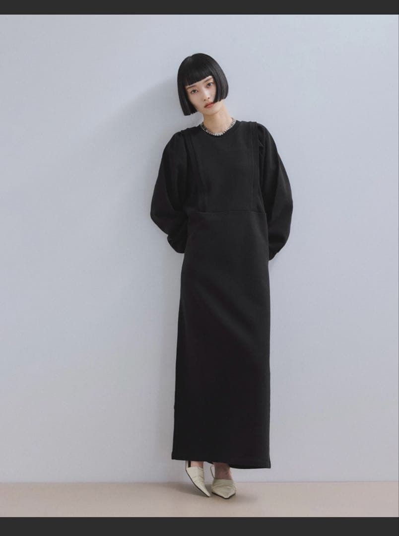 ADAM ET ROPÉ FEMME_バルーンスリーブスウェットワンピース