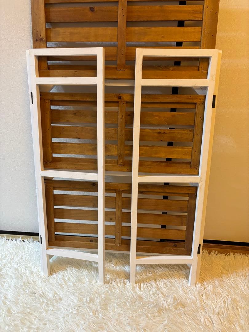 お値下げしました。Salut!サリュ　オールドウッド折りたたみ3段ラック