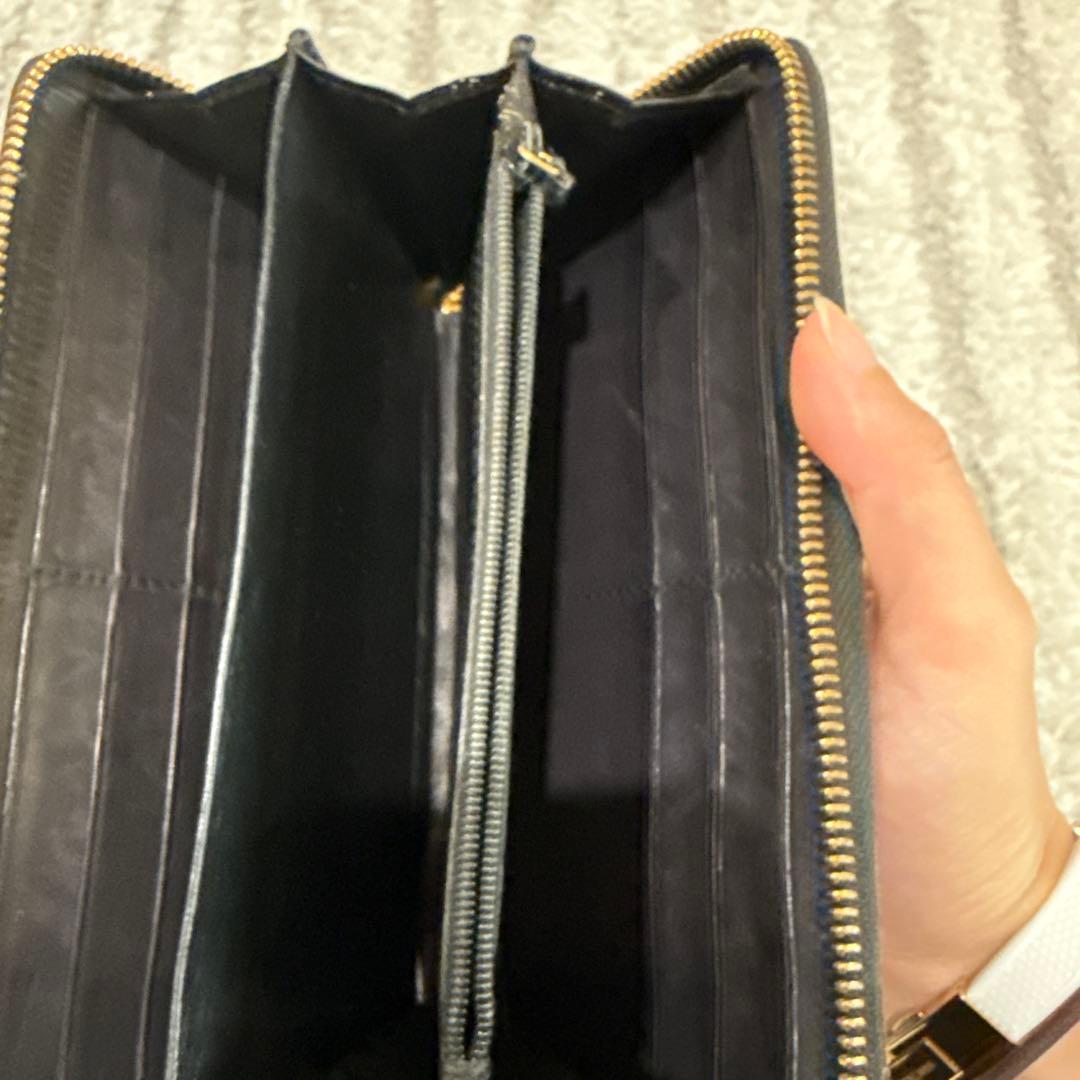 GUCCI グッチ 編み込みデザイン ブラック長財布