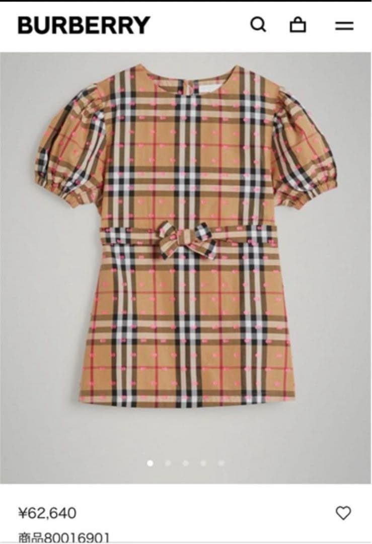 Burberry ワンピース4y=110㎝