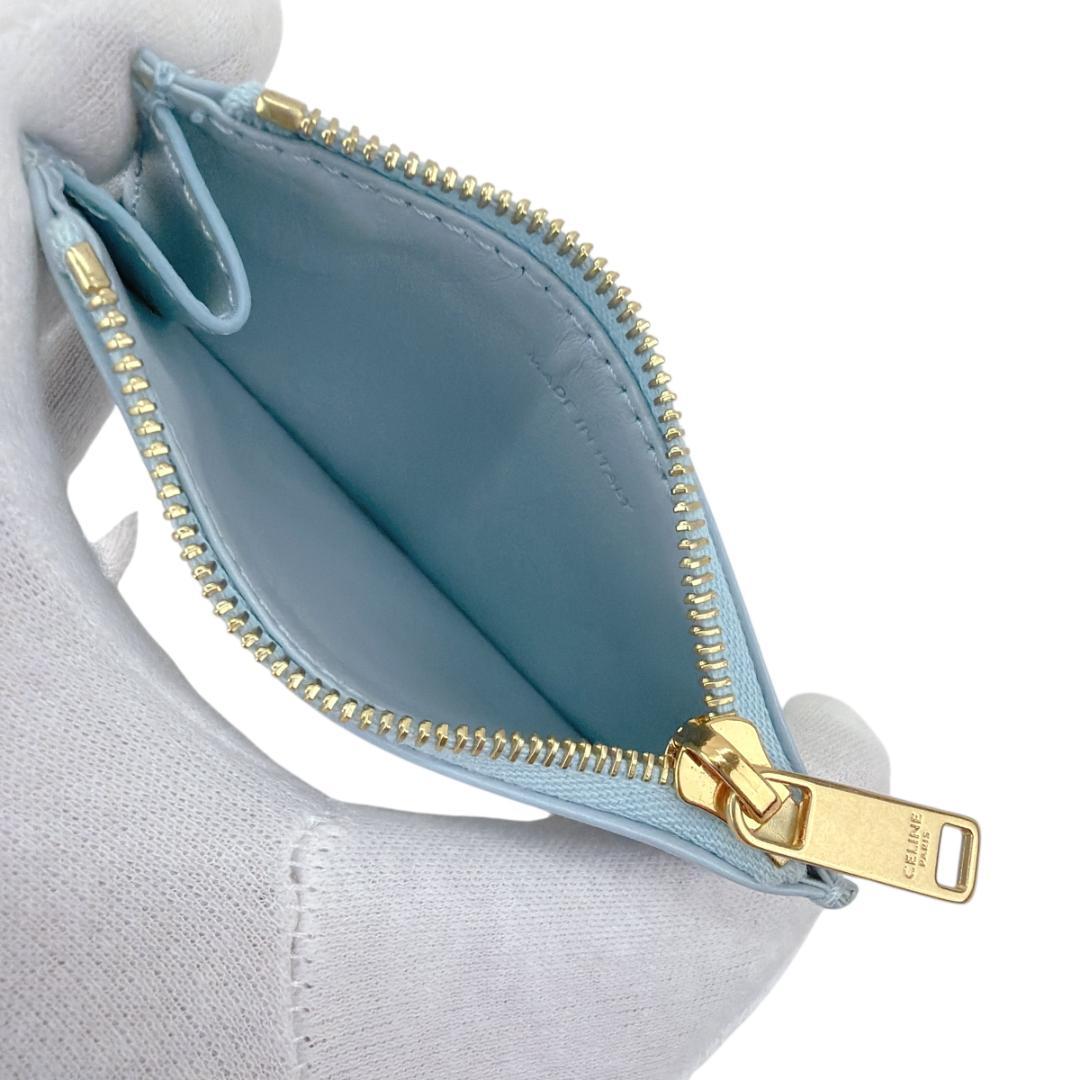 CELINE 三つ折り財布 スモール トリオンフ フラップ ウォレット ブルー