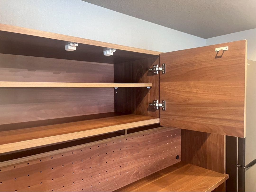 白いkotori　LOWYA キッチンボード 幅160cm ウォールナット