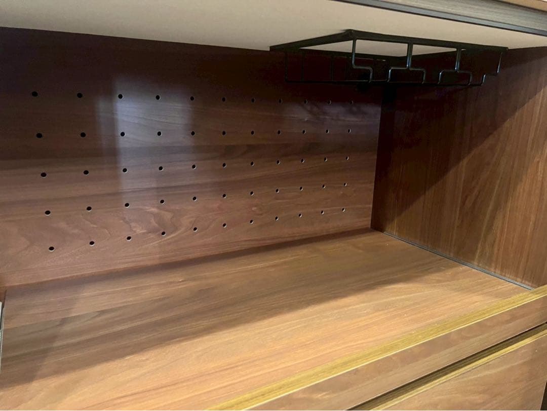 白いkotori　LOWYA キッチンボード 幅160cm ウォールナット