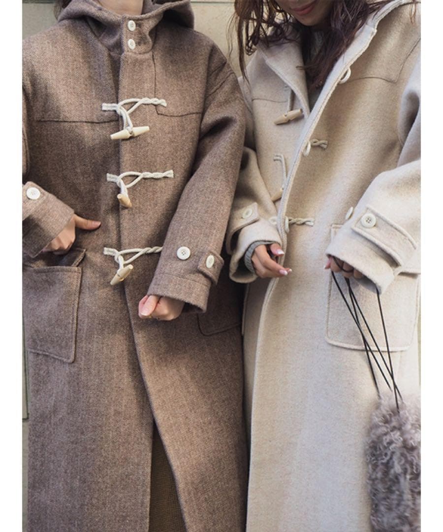 ETRE TOKYO エトレトウキョウ ロングダッフルコート ヘリンボーン