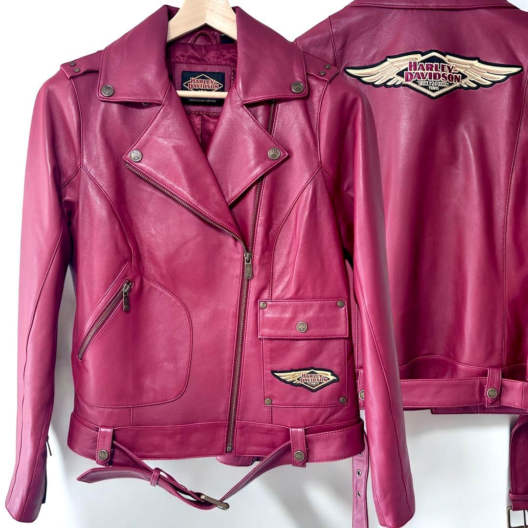 【状態S】 120周年記念 ハーレーダビットソン ダブル レザージャケット M