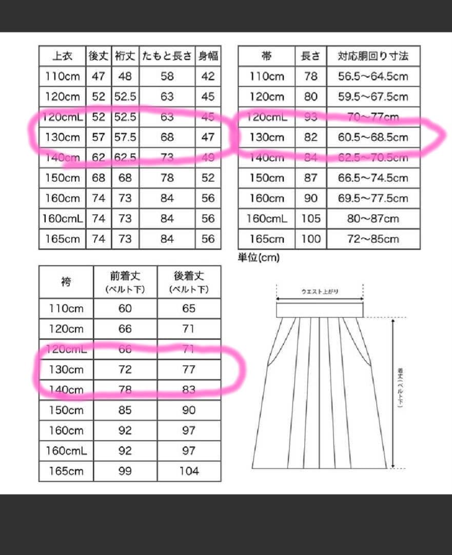 キャサリンコテージ❀130センチ袴3点セット❀