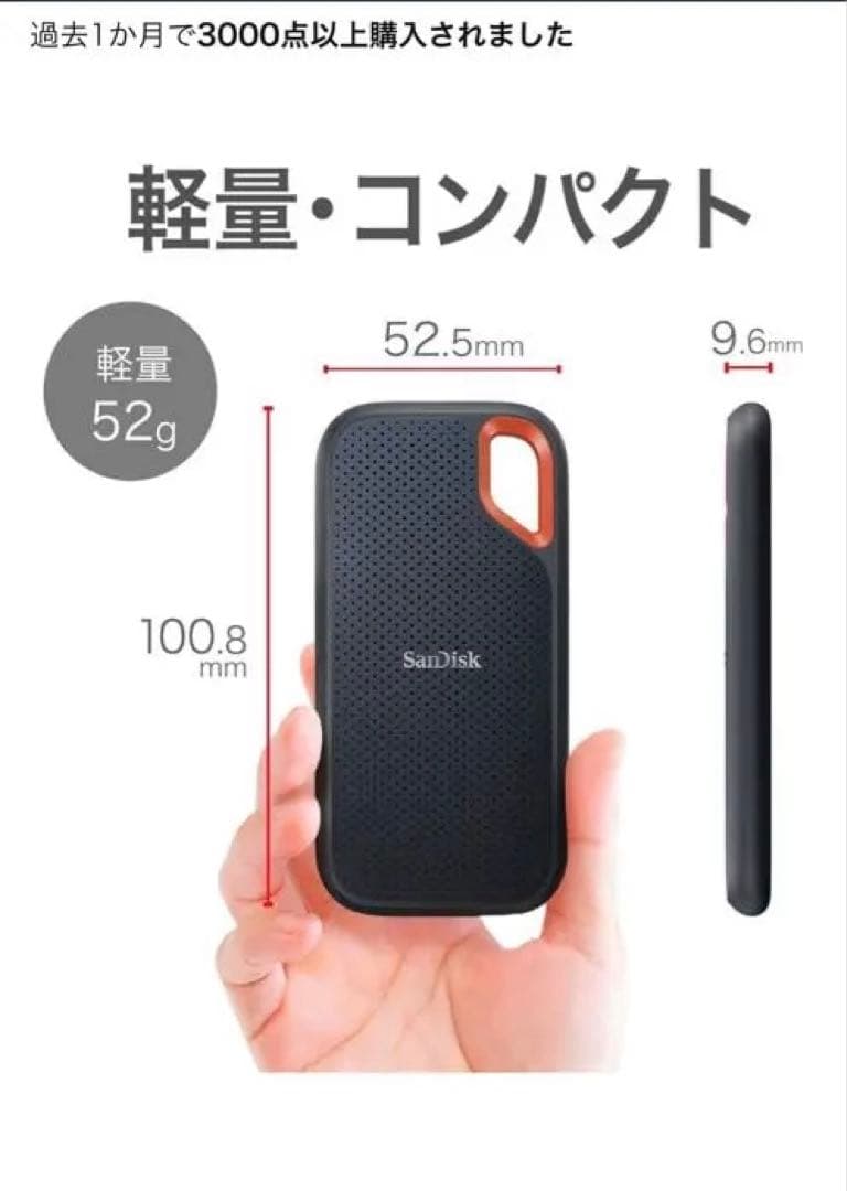 Sandisk SSD 外付け 1TB 1050MB/S