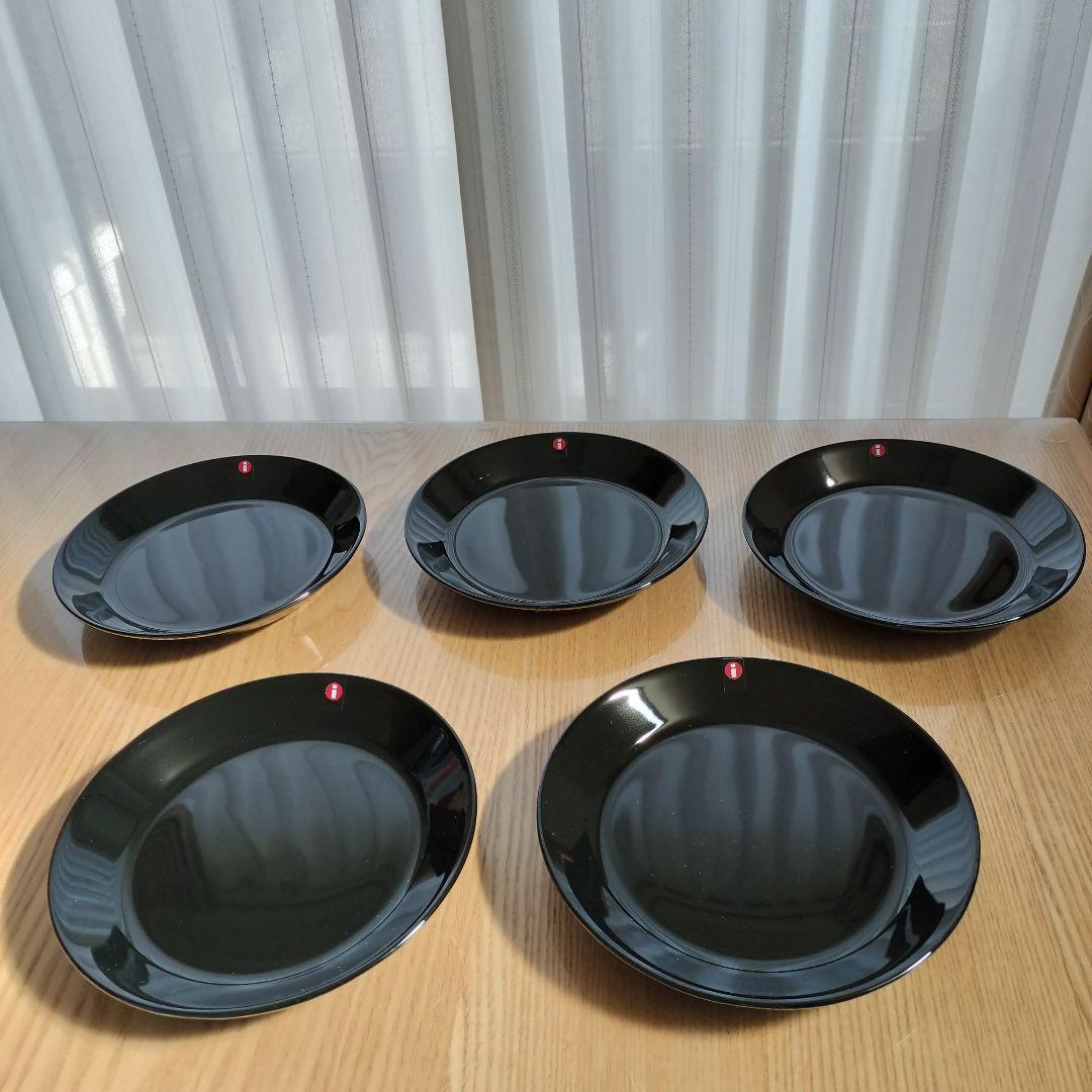 【廃盤色】 TEEMA 17cm プレート 5枚　ブラック