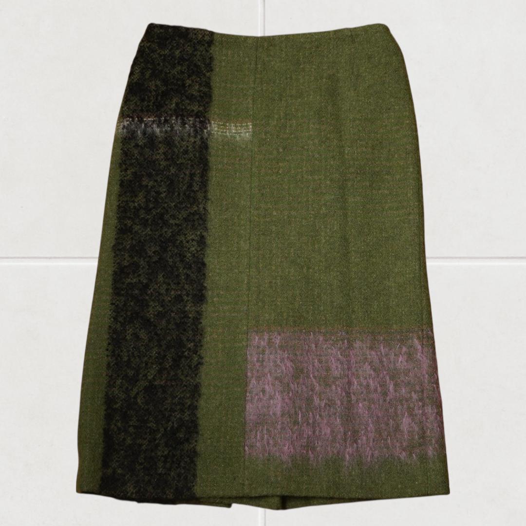#J1464@ Dries Van Noten モヘヤ混 タイトスカート 38