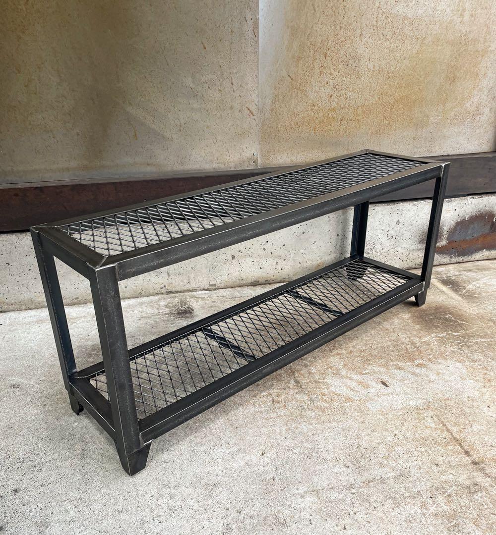 ［裏側補強］アイアンシューズラック　アイアン家具　植物棚　シェルフ