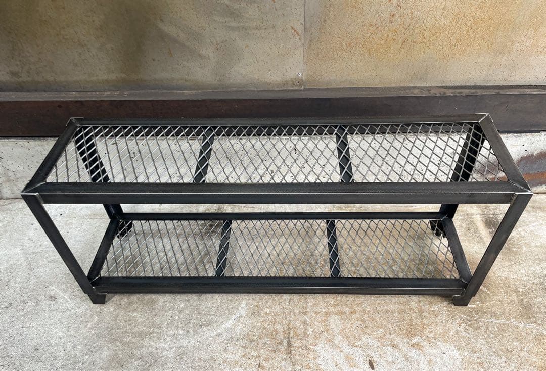 ［裏側補強］アイアンシューズラック　アイアン家具　植物棚　シェルフ