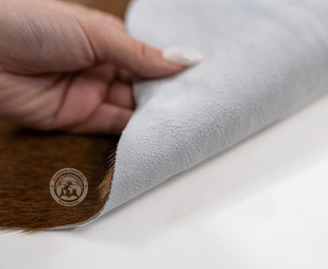 ヤギ革ラグ S★天然本革 ダークブラウン インテリアに最適