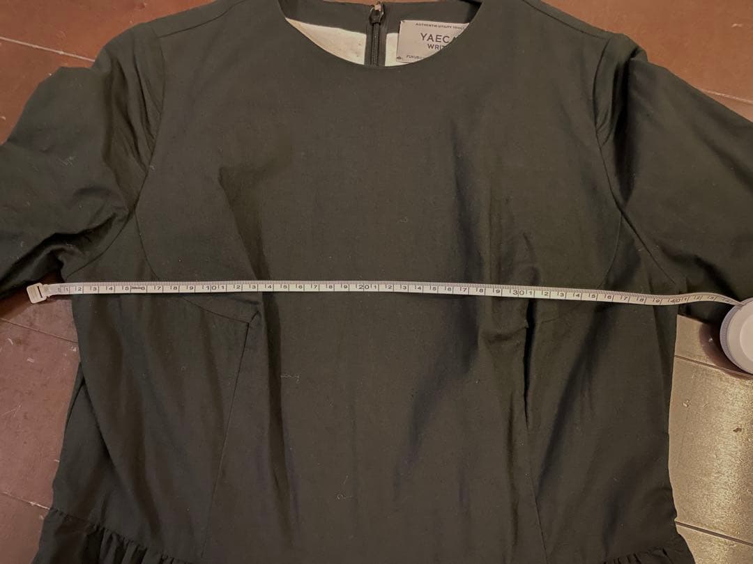 YAECA WRITE タックワンピース　BLACK Sサイズ