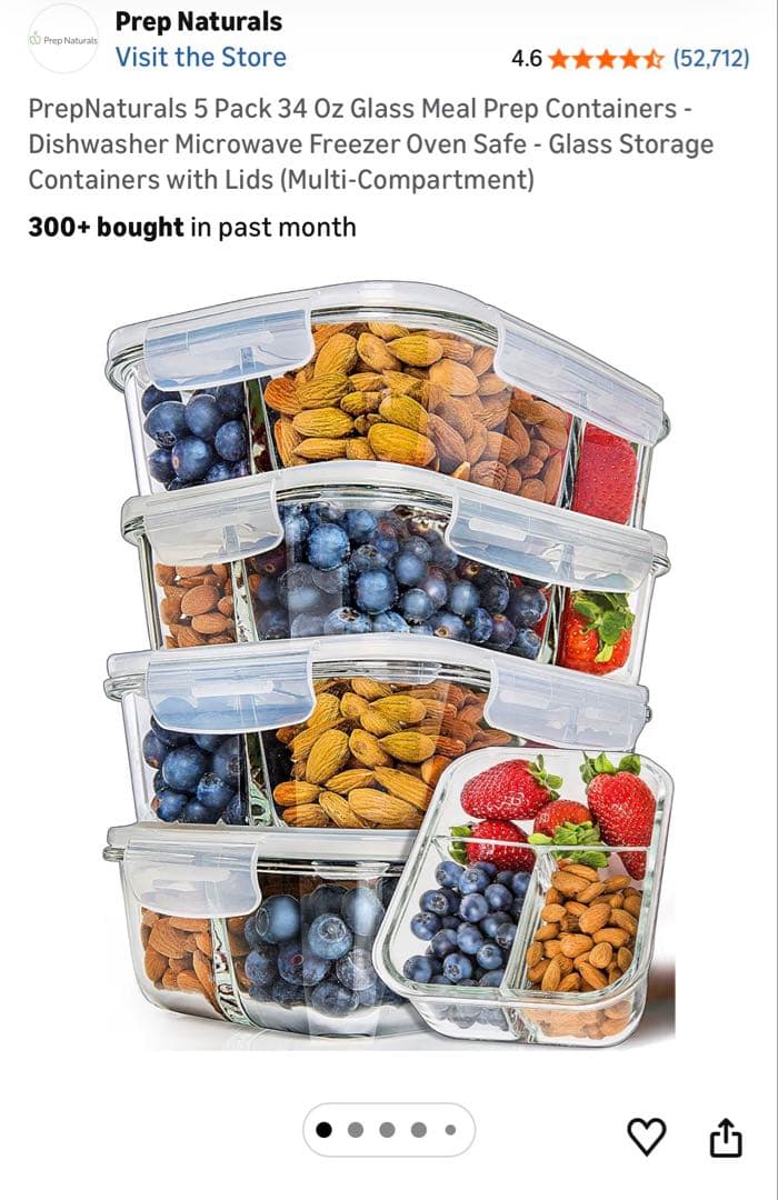 Prep Naturals ガラス製食品保存容器 10個セット