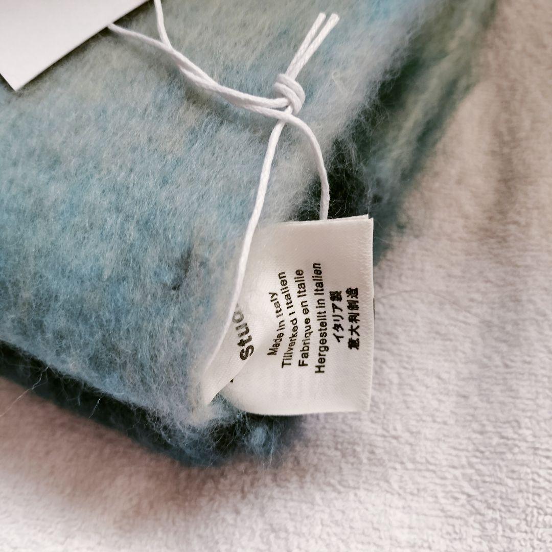 ラスト1点　ブルー　Acne Studios モヘアチェックスカーフ　マフラー