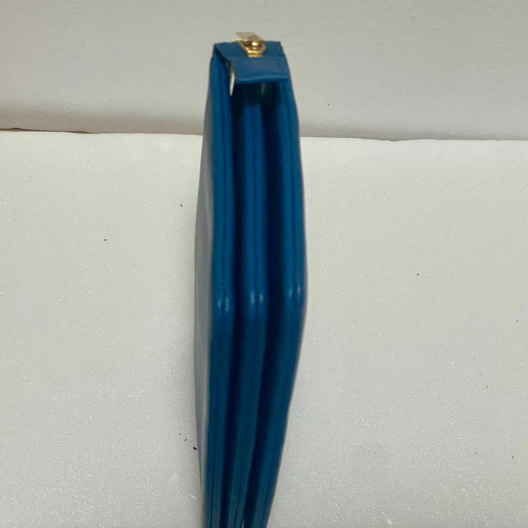 CÉLINE セリーヌ トリオ ポーチ クラッチ ブルー ラージ フィービー期