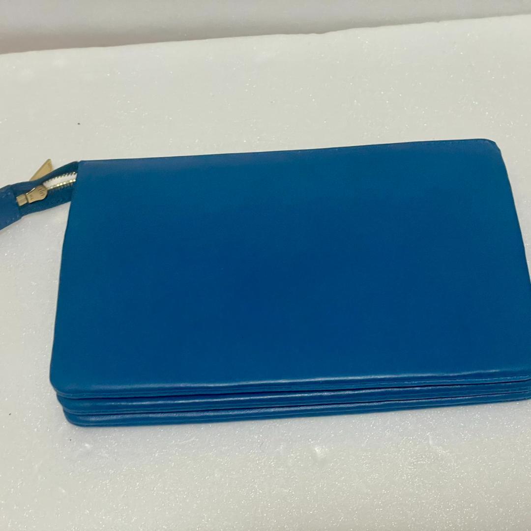 CÉLINE セリーヌ トリオ ポーチ クラッチ ブルー ラージ フィービー期