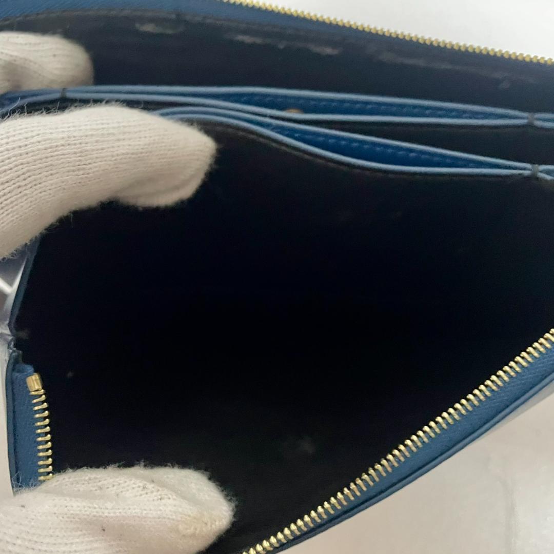 CÉLINE セリーヌ トリオ ポーチ クラッチ ブルー ラージ フィービー期