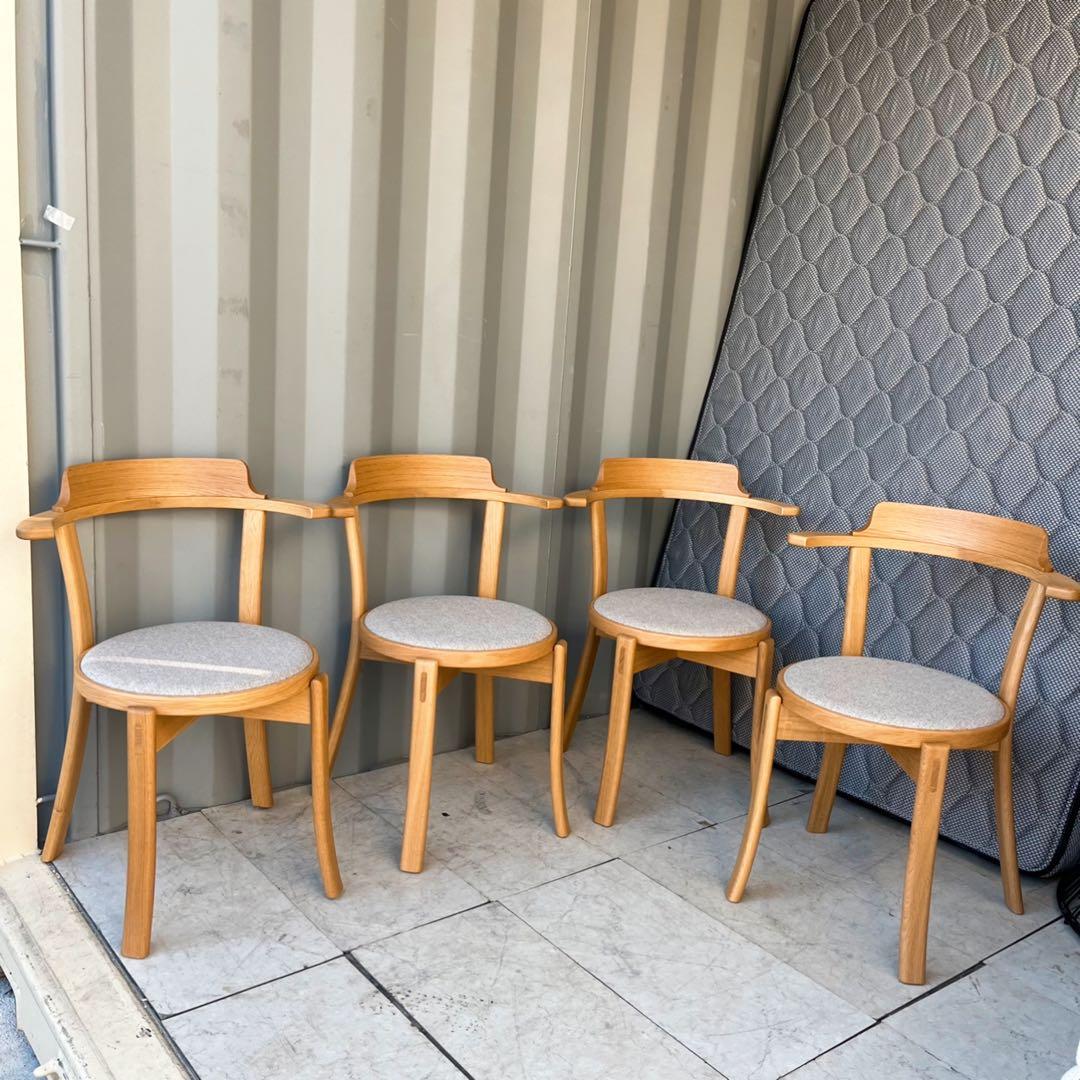 取付無料！カンディハウス マム ダイニング EXテーブル ルントオムチェアー4脚