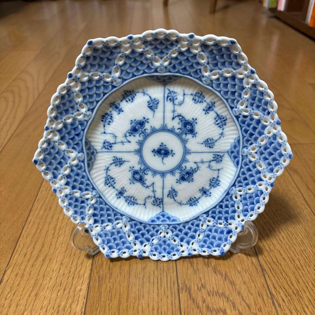 再値下　ロイヤルコペンハーゲン　ブルーフルーテッドフルレース　ヘキサゴナル