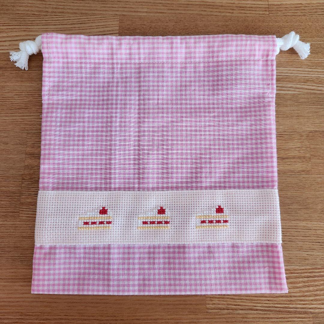 【さくら様】コップ袋　給食袋　巾着袋　男の子　女の子　刺繍