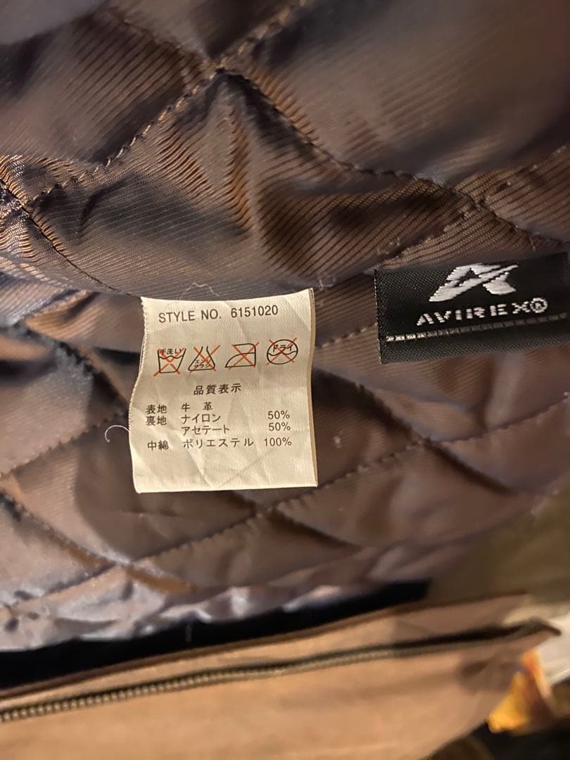 AVIREX 本革 シングルライダースジャケット ブラウンサイズS