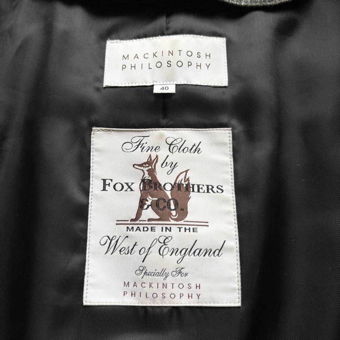 マッキントッシュ ステンカラーコート フォックスブラザーズ グレー 40 L