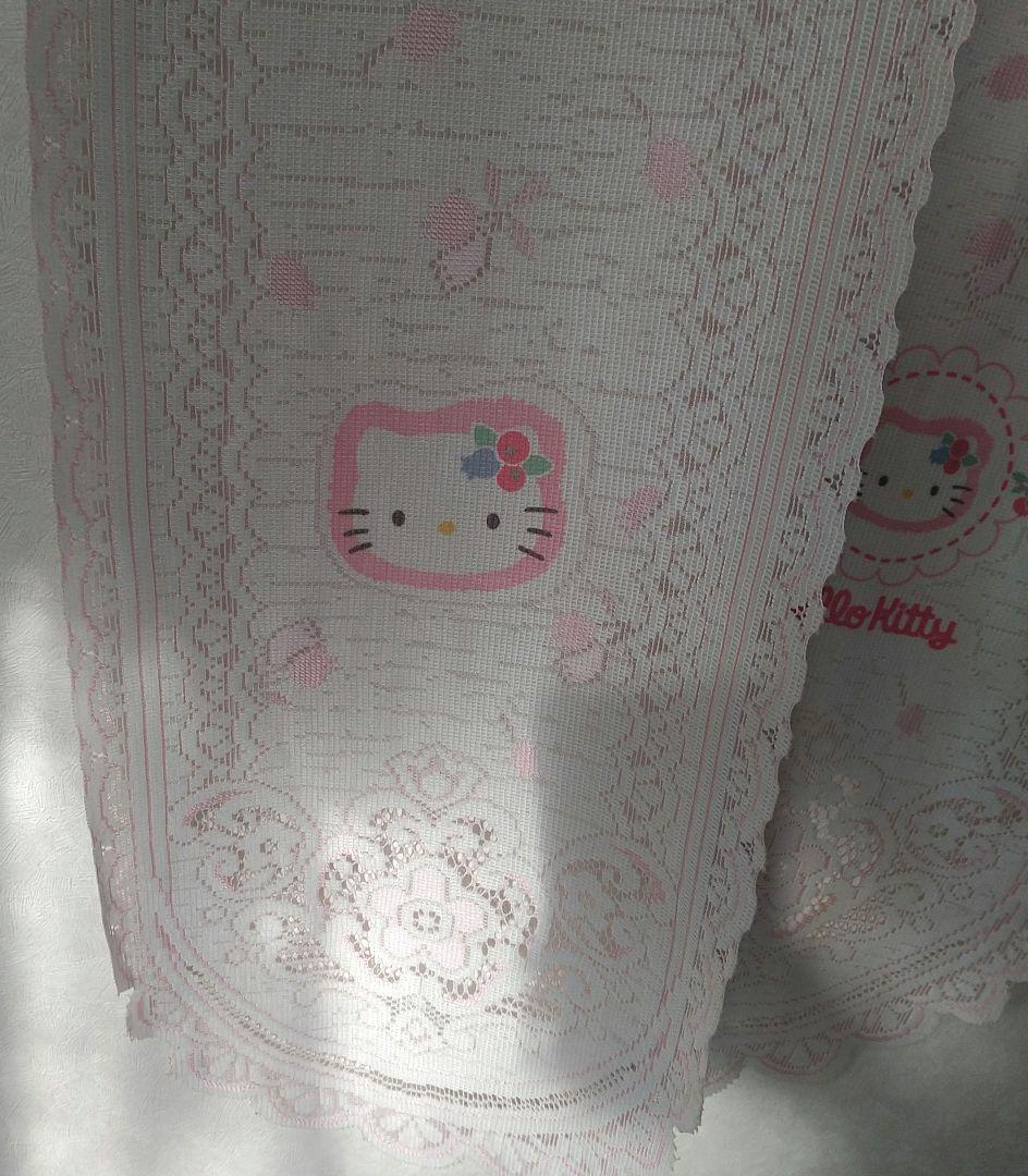 希少 平成レトロ 1999年製 ハローキティ　のれん カフェカーテン レース