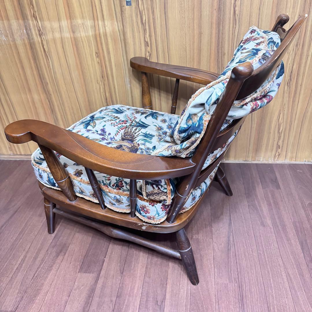 梅の実様限定 飛騨産業 キツツキマーク キジ 花柄 椅子