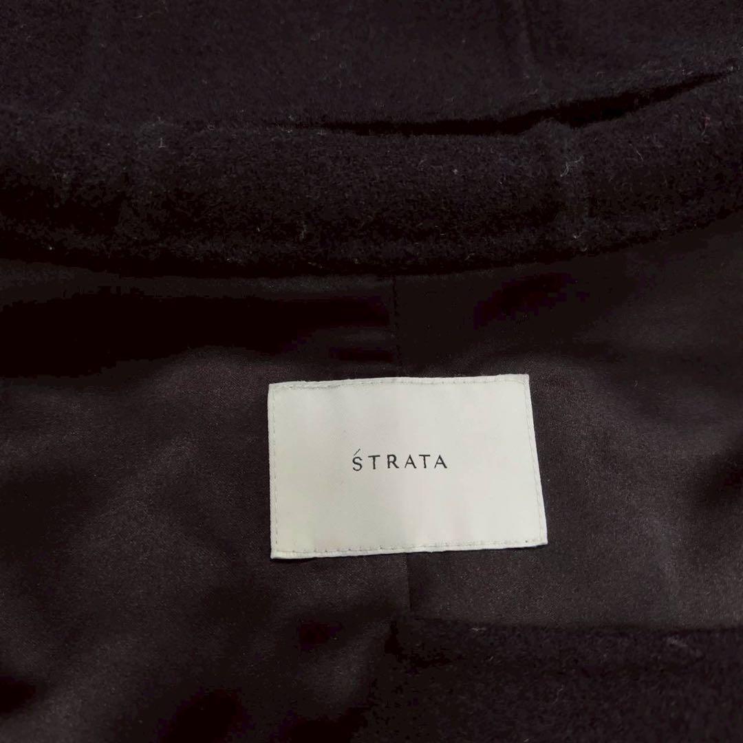 STRATA フーディー リバーロングコート ブラック モード
