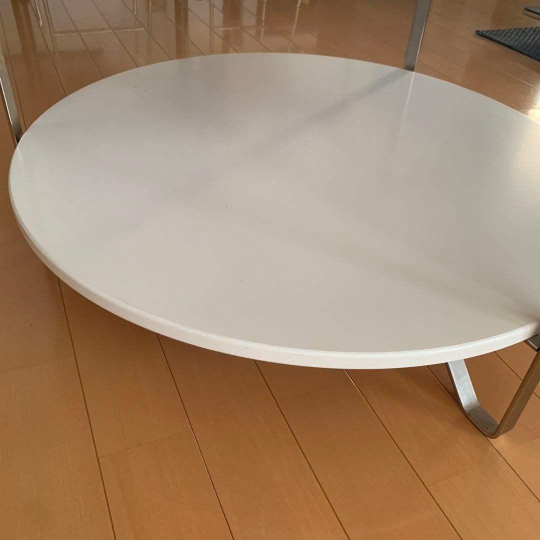 IKEA IMFORS 円形木製コーヒーテーブル 直径80cm 白　ホワイト