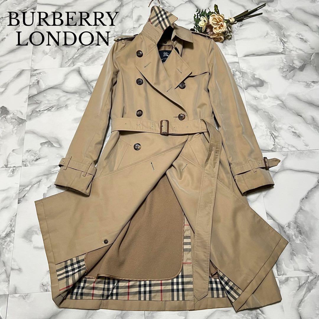 バーバリーロンドン　トレンチコート　ライナー付き　ロング丈　裏地チェック　38