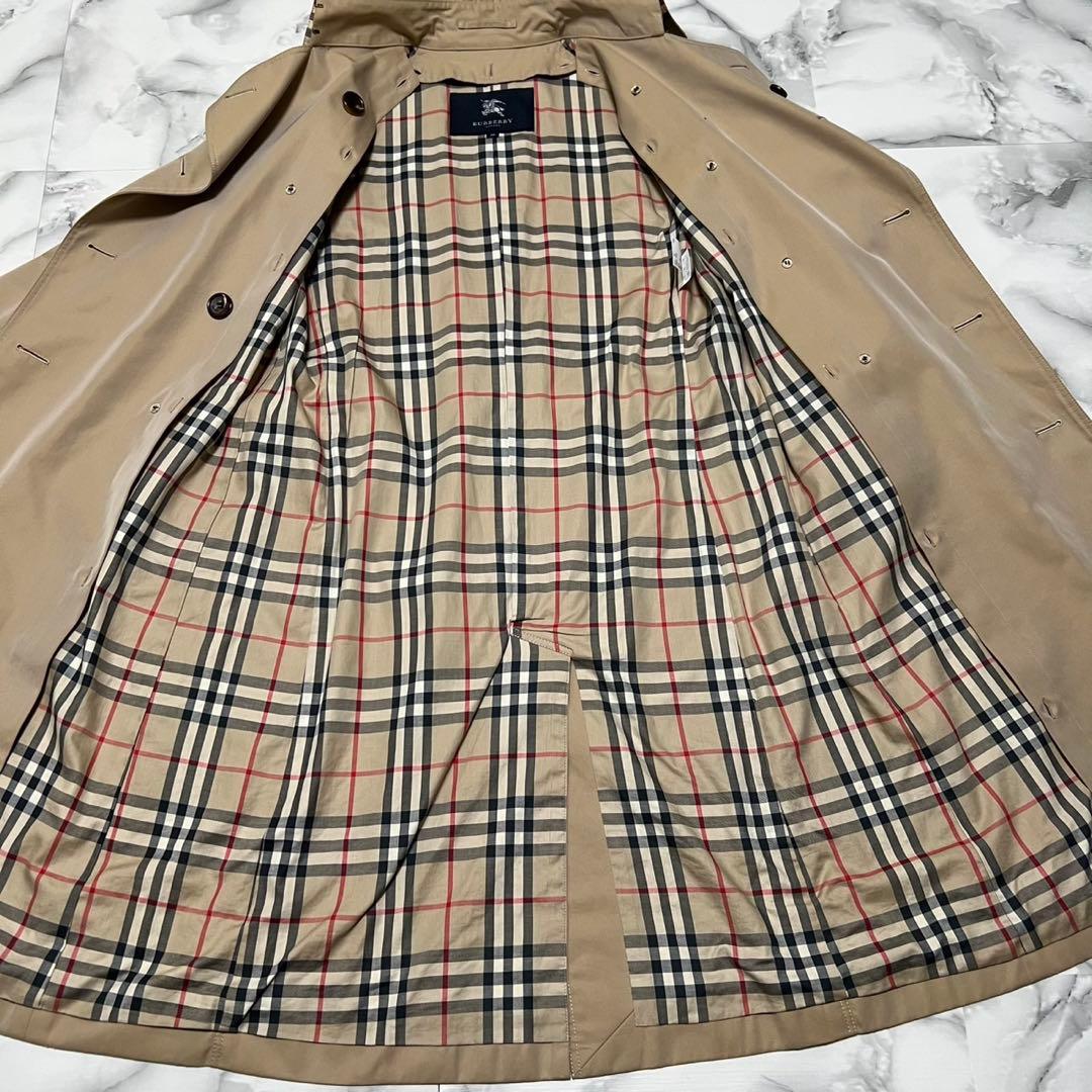 バーバリーロンドン　トレンチコート　ライナー付き　ロング丈　裏地チェック　38