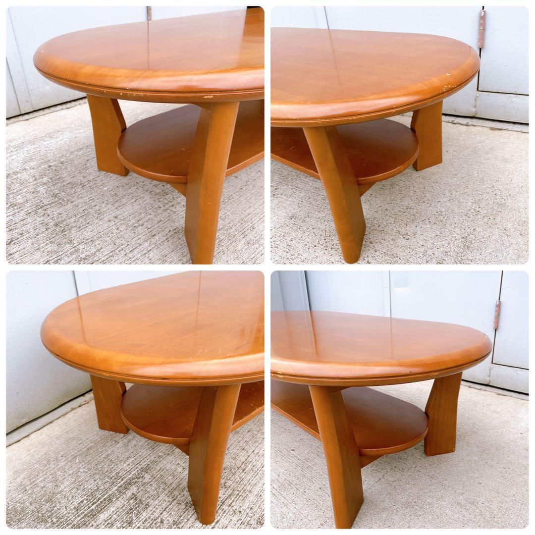 【送料込】マルニ木工 天然木 センターテーブル 楕円形 ローテーブル