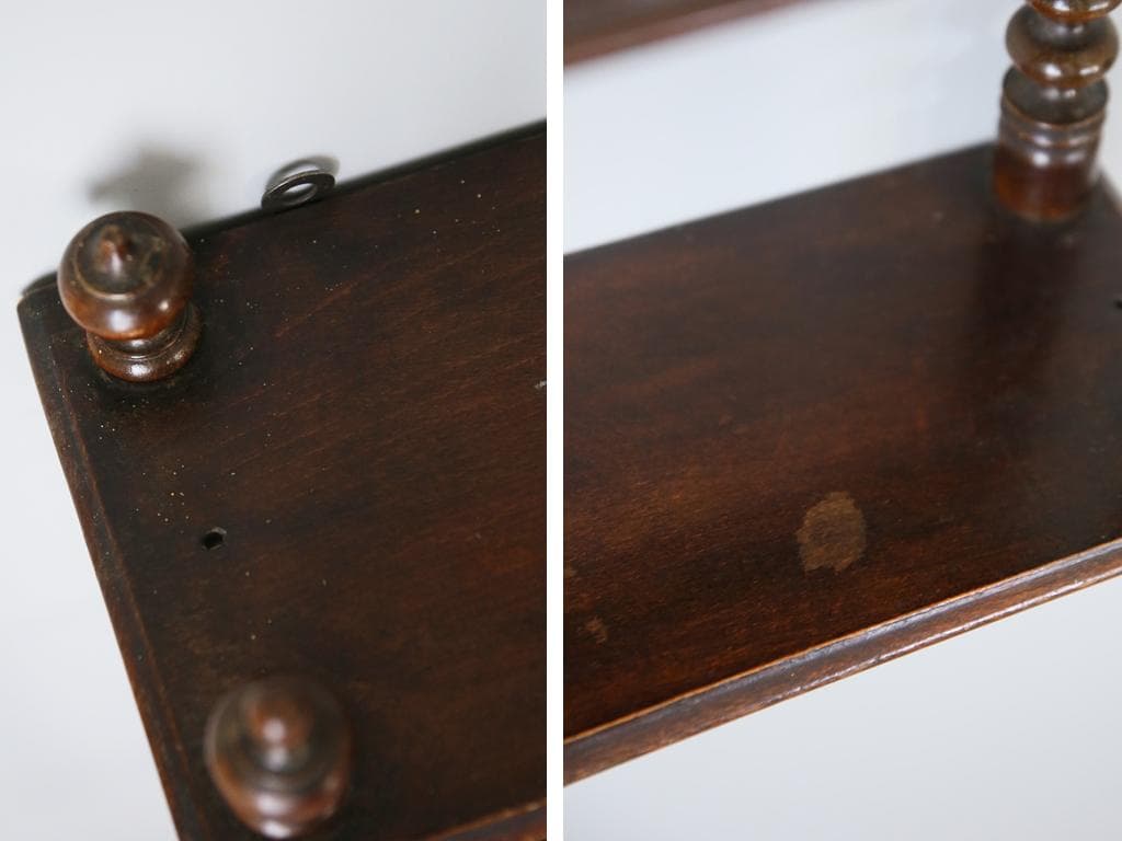 フランスアンティーク木製ウォールシェルフ/壁掛けラック/飾り棚(90-184)