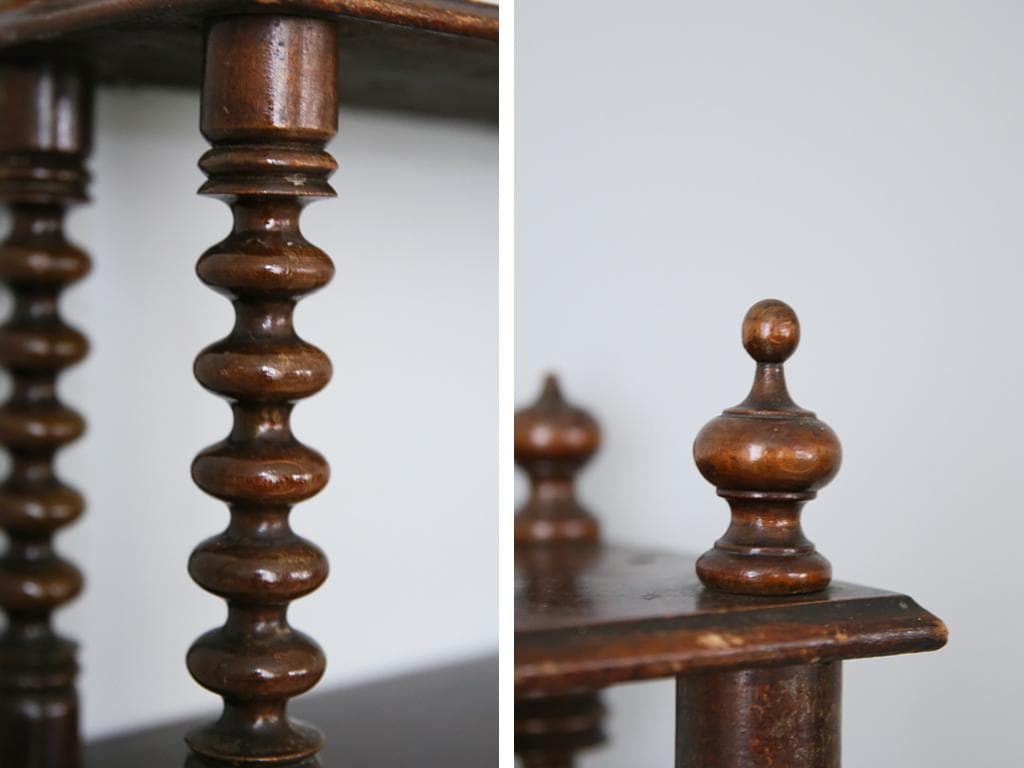 フランスアンティーク木製ウォールシェルフ/壁掛けラック/飾り棚(90-184)