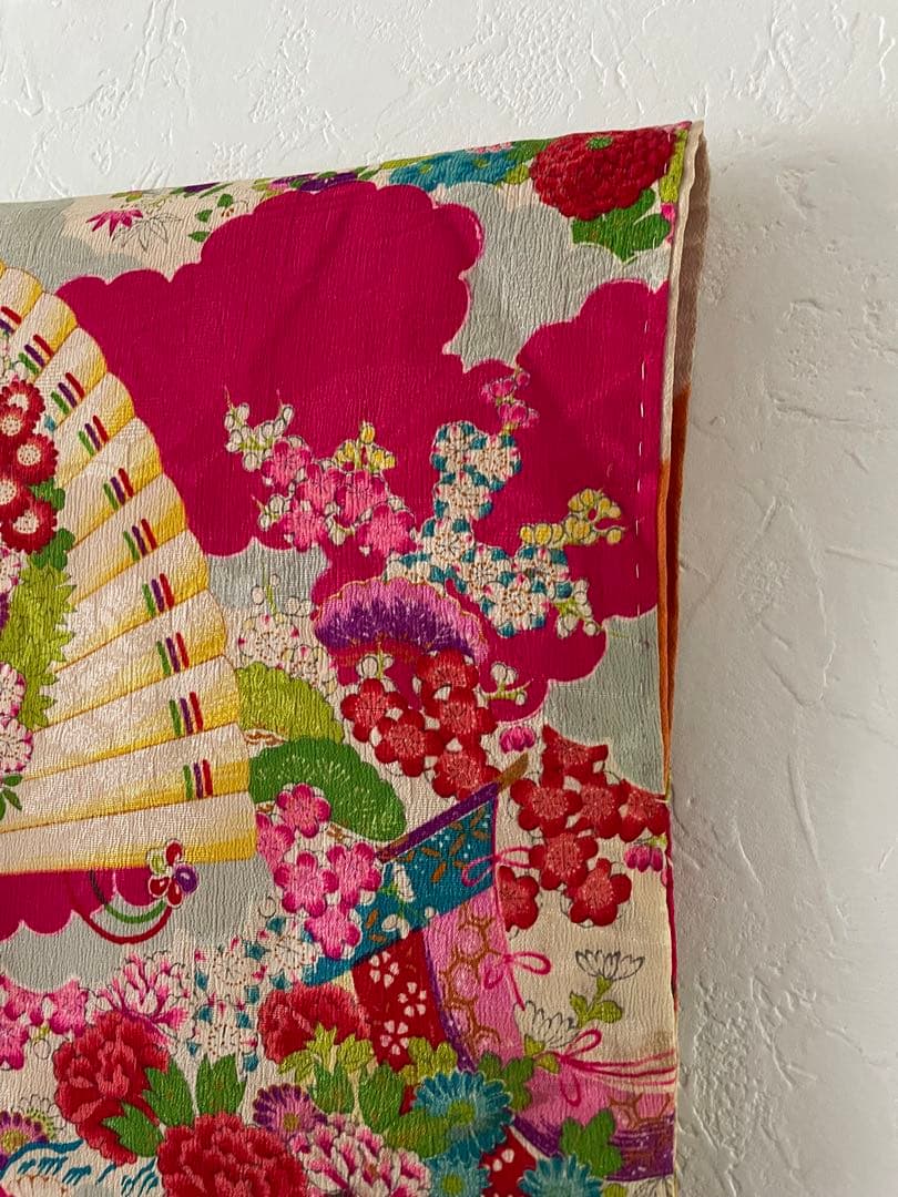 七五三　3歳　アンティークお着物セット　ハンドメイド　正絹総絞りの被布コーデ