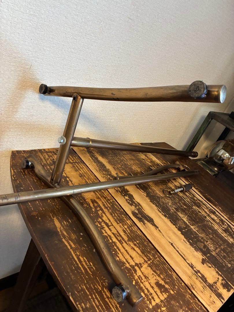 インダストリアル　コートハンガーラック　スタンド　什器　ビンテージ　ゴールド