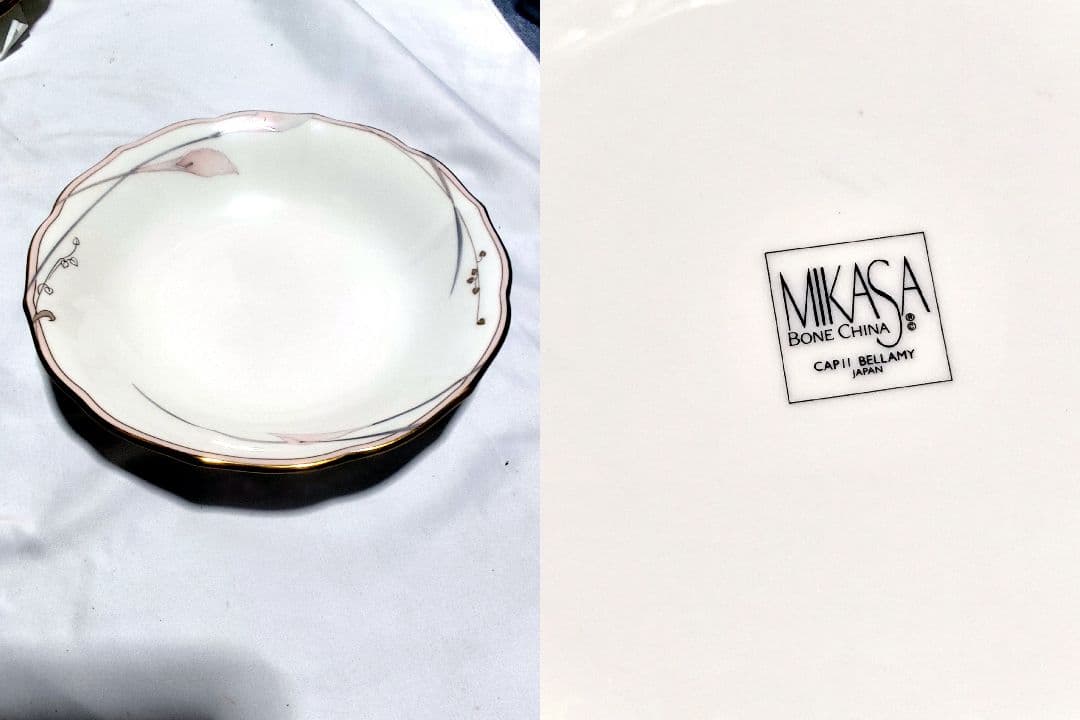 ミカサのベラミー シリーズのリムスープボウル11枚ボーンチャイナ磁皿15枚セット
