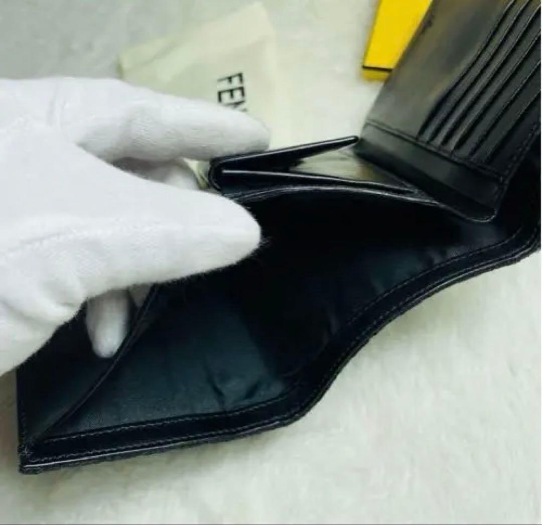 未使用級FENDI 希少デザインフェンディ　ズッカ柄　長財布　ブラック　おしゃれ