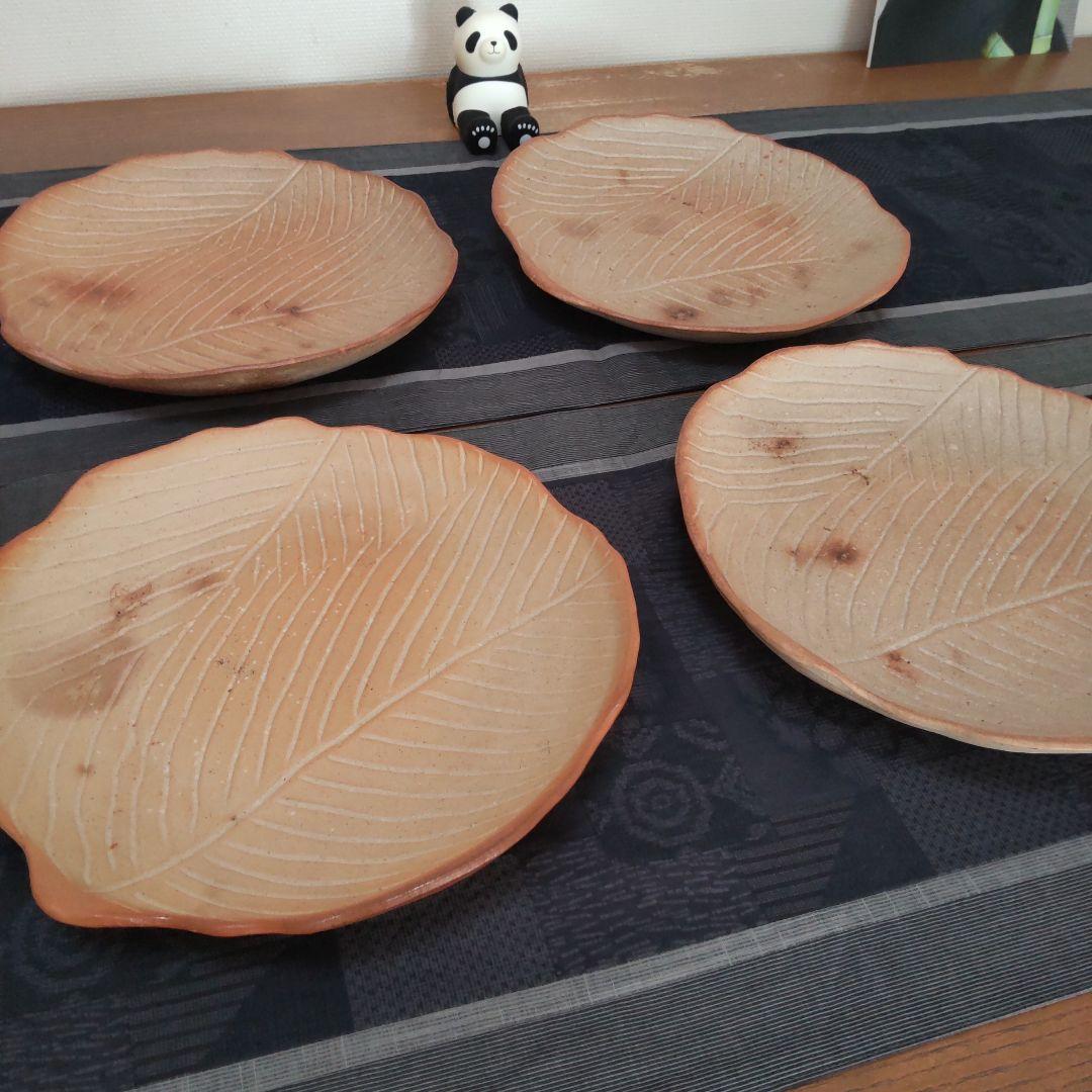 葉 皿 大 6枚 備前焼