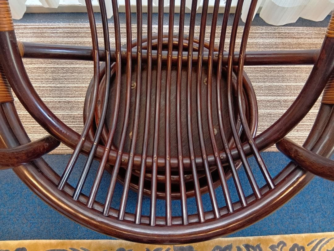 かんぺいです！ラタンチェア 360度 回転式 ロッキングチェア