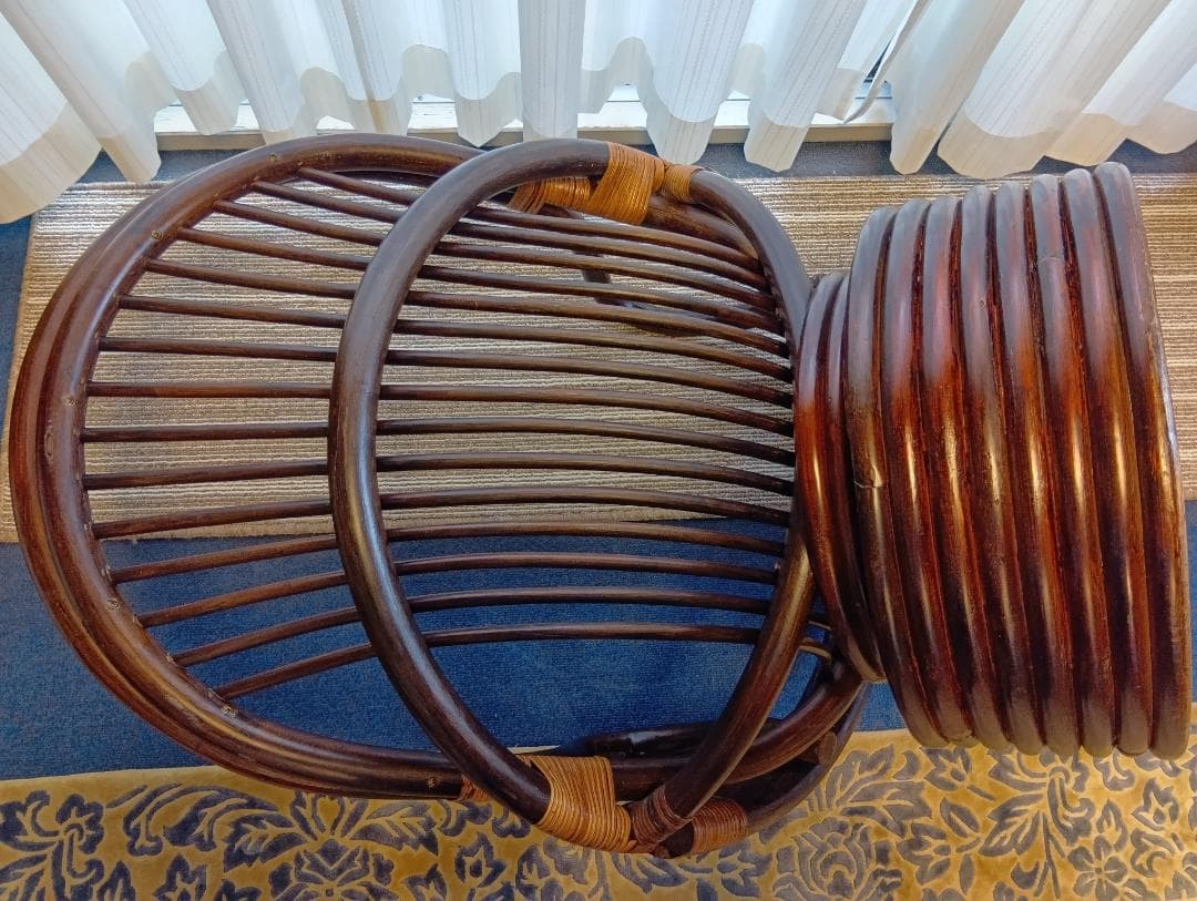 かんぺいです！ラタンチェア 360度 回転式 ロッキングチェア